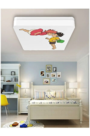 Lüks Çocuk Odası Avize 25watt-30cm X 30cm Lüks Led Aydınlatma, Küçük Denizkızı Ponyo (yeni)