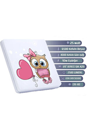 Lüks Çocuk Odası Avize 25watt-30cm X 30cm Lüks Led Aydınlatma, Bayankuş (yeni)