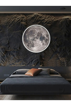 Moon,led Aplik,30cm Çap Led 25watt, Modern,duvar Aplik,led, Yatak Odası Aplik,yatak Başı Aplik, New
