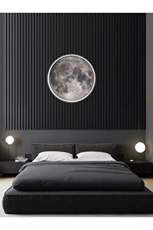 Moon,led Aplik,30cm Çap Led 25watt, Modern,duvar Aplik,led, Yatak Odası Aplik,yatak Başı Aplik, New