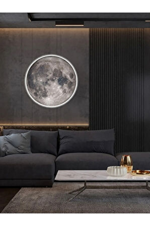 Moon,led Aplik,30cm Çap Led 25watt, Modern,duvar Aplik,led, Yatak Odası Aplik,yatak Başı Aplik, New