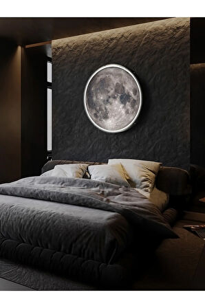 Moon Led Aplik, 30cm Çap Led 25watt, Modern, Duvar Aplikleri,yatak Odası Aplik,duvar Aplik Modelleri