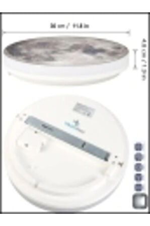 Moon Art, Modern Aplik, 30cm Çap,led 25watt, Led Duvar Aplikleri, Yatak Odası Aplik,yatak Başı Aplik