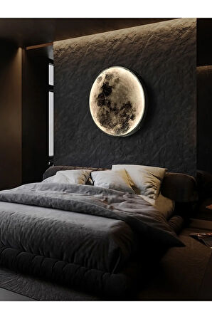 New-moon, Modern Aplik, 30cm Çap Led 25watt, Led Duvar Aplikleri, Yatak Odası Aplik, Aplik Modelleri