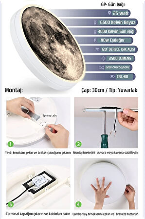 New-moon, Modern Aplik, 30cm Çap Led 25watt, Led Duvar Aplikleri, Yatak Odası Aplik, Aplik Modelleri