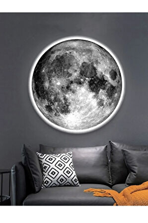 Moon Led Aplik, 30cm Çap, Led 25watt, Duvar Aplik, Yatak Odası Aplik, Duvar Lambası, Aplik Modelleri