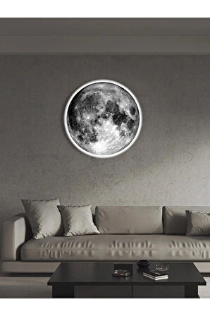 Moon Led Aplik, 30cm Çap, Led 25watt, Modern,duvar Aplik,yatak Odası Aplik, Duvar Lambası, Led Aplik