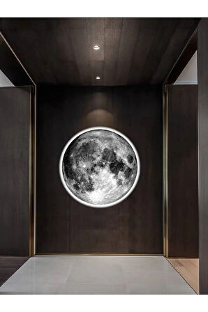 Moon Led Aplik, 30cm Çap, Led 25watt, Modern, Duvar Aplik, Yatak Odası Aplik, Duvar Lambası, New Art