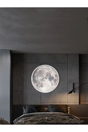 Salon Aplik-moon Led Aplik,30cm Çap, Led 25watt Modern Duvar Aplik Yatak Odası Aplik Duvar Lambası