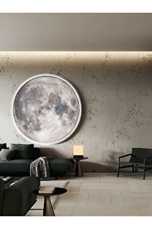 Yatak Odası Led Aplik-moon Led Aplik,30cm Çap, Led 25watt, Modern, Duvar Aplik, Yatak Odası Aplik-a+