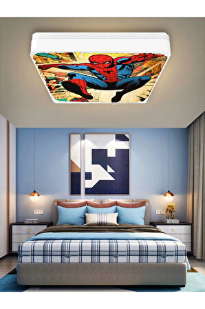 Spiderman-led Avize-25watt-30cm X 30cm, Çocuk Odası Avize, Avize Modelleri, Örümcek Adam Led Avize