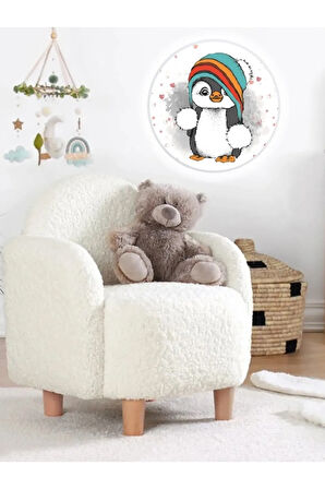 Sevimli Penguen Aplik-led Aplik-25watt-30cm Çap,çocuk Odası Aplik, Aplik Modelleri,trendyol Aplik