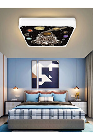 Astronot Avize-led Avize-25watt-30cm X 30cm, Çocuk Odası Avize, Avize Modelleri,space Avize-astronot