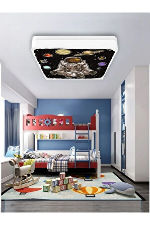 Astronot Avize-led Avize-25watt-30cm X 30cm, Çocuk Odası Avize, Avize Modelleri,space Avize-astronot