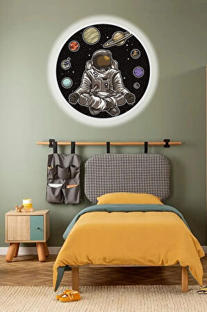 Space, Astronot Aplik-led Aplik-25watt-30cm Çap, Çocuk Odası Aplik, Aplik Modelleri, Trendyol Aplik