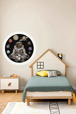 Space, Astronot Aplik-led Aplik-25watt-30cm Çap, Çocuk Odası Aplik, Aplik Modelleri, Trendyol Aplik