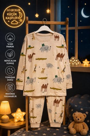 %100 Pamuk 4 Mevsim Çocuk Pijama Takımı 8-13 Yaş | Yumuşak Dokulu