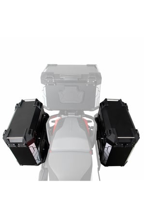 GP Kompozit Universal 40 lt x 2 Alüminyum Motosiklet Yan Çanta Seti Siyah