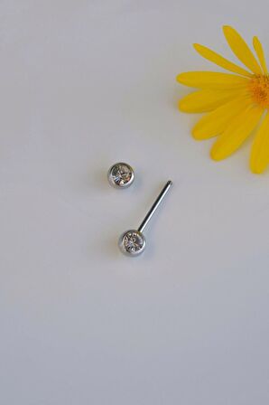 Tektaş Model Nipple Piercing Meme Ucu Piercingi Gümüş Renkli