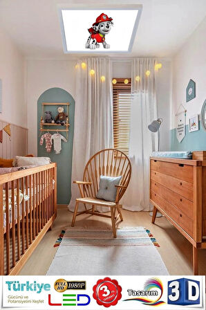 Itfayeci Köpek Çocuk Odası Avize 60cm X60cm Led Lamba 54w