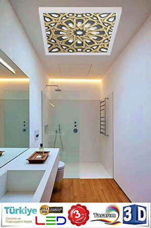 3d Baskılı Led Avize Mimari Desen Tavan 60watt Led Aydınlatma 60cmx60cm Modern Avize