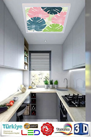 60cmx60cm-60watt -led Avize,pink Model Özel Tasarım Tavan Aydınlatma,modern Çerçeve