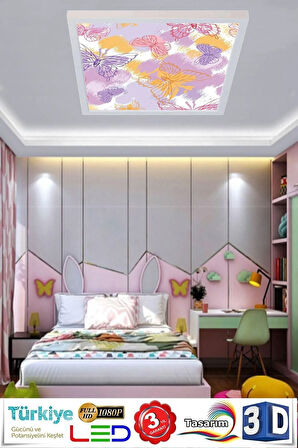 Modern Desenli Tavan Avize 60w Led Aydınlatma 60cmx60cm Yeni Modern Çerçeveli