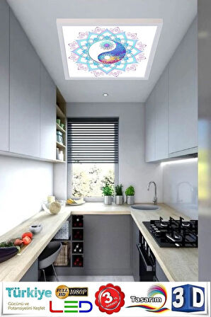 Ying-yang Model Led Panel Avize 60w Led Aydınlatma 60cmx60cm Modern Çerçeve