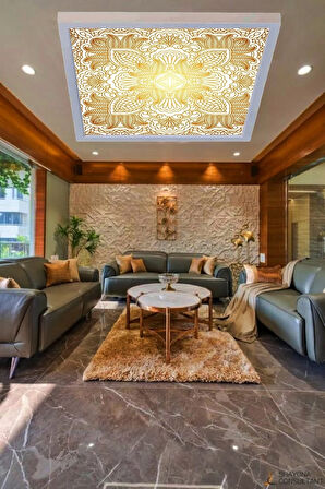 Klas Desenli Modern Led Aydınlatma 60watt Led Dijital Baskılı Tavan Armatürü, 60x60 Mondern Kare