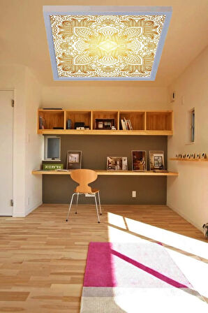 Klas Desenli Modern Led Aydınlatma 60watt Led Dijital Baskılı Tavan Armatürü, 60x60 Mondern Kare
