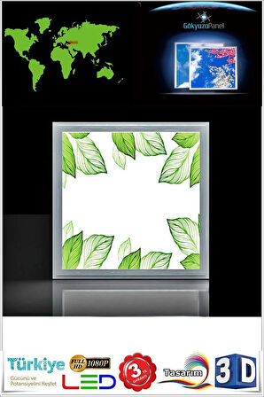 Baskılı Led Panel Aydınlatma Beyaz Çerçeve 60w Led Avize 60 Cm X 60 Cm