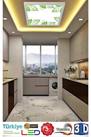 Baskılı Led Panel Aydınlatma Beyaz Çerçeve 60w Led Avize 60 Cm X 60 Cm