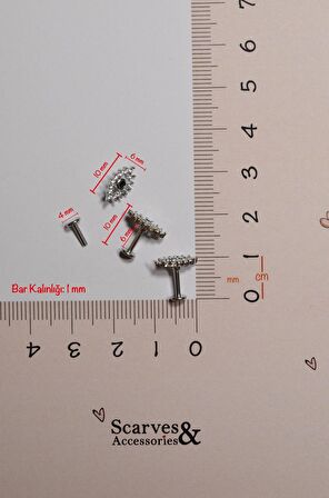 Zirkon Göz Nazar Piercing Tragus Helix Kıkırdak