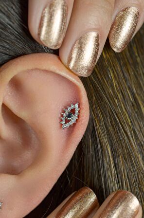 Zirkon Göz Nazar Piercing Tragus Helix Kıkırdak