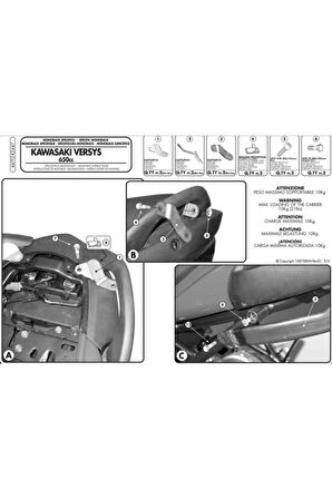 Gıvı 447fz Kawasakı Versys 650 (06-09) Arka Çanta Taşıyıcı