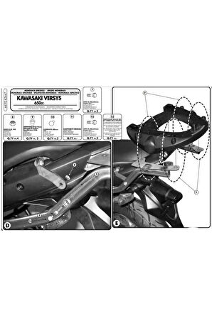 Gıvı 447fz Kawasakı Versys 650 (06-09) Arka Çanta Taşıyıcı