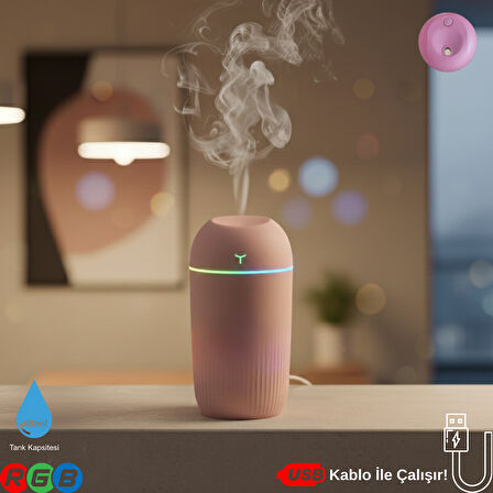 420ML RGB Işıklı Mini Sessiz USB Hava Nemlendirici & Aroma Difüzör