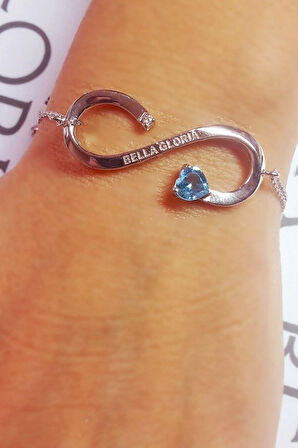 925 Ayar Topaz Sonsuzda Beraber Pırlanta Bileklik (GPB0023)