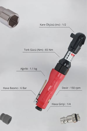 1/2 Havalı Cırcır Kolu GPC1201