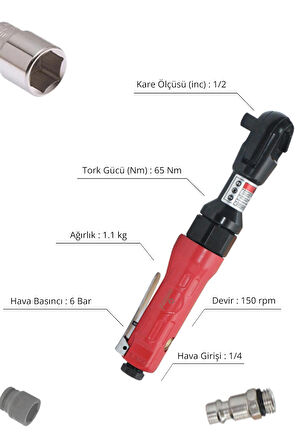1/2 Havalı Cırcır Kolu GPC1201