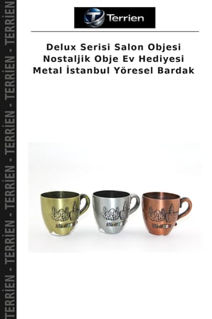 Delux Serisi Salon Objesi Nostaljik Obje Ev Hediyesi Metal İstanbul Yöresel Bardak