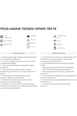 Kapaklı Pizza Hamur Teknesi 600*400*100mm (Ürün Kapaklıdır)