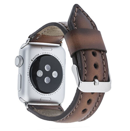 Apple Watch Uyumlu Deri Kordon 42-44-45mm SM26 Kahve