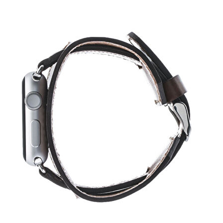 Apple Watch Uyumlu Deri Kordon 38-40-41mm Cuff Taba