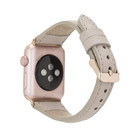 Apple Watch Uyumlu Deri Kordon 38-40-41mm Slim ERC3 Bej