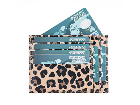 Zip Deri Fermuarlı Kartlık ZPCH LEO-NE Leopar