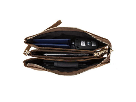 Jaya Portföy Deri Kadın Çantası G2 Kahverengi