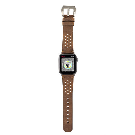 Apple Watch Uyumlu Deri Kordon Vigo 42-44-45mm G2 Kahve
