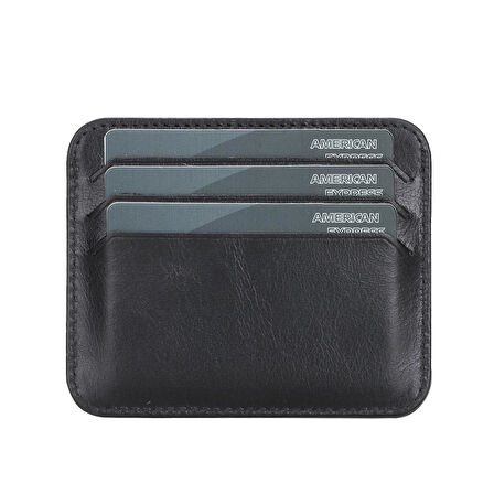 Pedro Slim Deri Kartlık RST1 Siyah