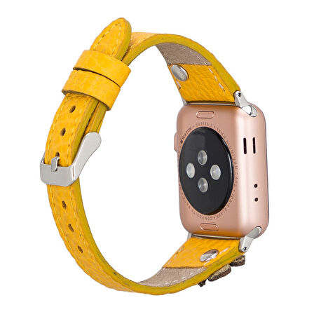 Apple Watch Uyumlu Deri Kordon Clover 42-44-45mm TR FL12